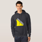 PICKLEBALL tekst Helder geel wig op grijs Hoodie (Voorkant volledig)