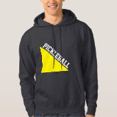 PICKLEBALL tekst Helder geel wig op grijs Hoodie (Voorkant)