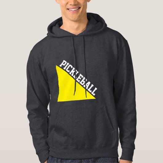 PICKLEBALL tekst Helder geel wig op grijs Hoodie (Voorkant)