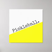 PICKLEBALL Tekst Helder Geel Wit Kleurblok Canvas Afdruk (Voorkant)