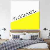 PICKLEBALL Tekst Helder Geel Wit Kleurblok Canvas Afdruk (Insitu (Slaapkamer))