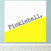 PICKLEBALL Tekst Helder Geel Wit Kleurblok Canvas Afdruk (Insitu (Houten vloer))