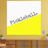 PICKLEBALL Tekst Helder Geel Wit Kleurblok Canvas Afdruk (Insitu (Woonkamer))