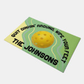 Pickleball thema gepersonaliseerde deurmat (Schuin)