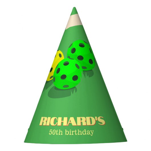 Pickleball Thema Sport Dinken Verjaardagsfeest Feesthoedjes (Voorkant)