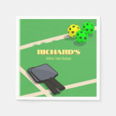 Pickleball Thema Sport Dinken Verjaardagsfeest Servet (Voorkant)