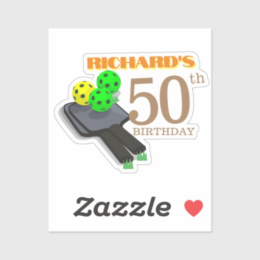 Pickleball Thema Sport Dinken Verjaardagsfeest Sticker (Vel)