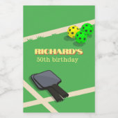 Pickleball Thema Sport Dinken Verjaardagsfeest Voedselcontainer Etiket (Enkel label)