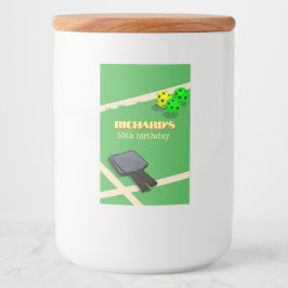 Pickleball Thema Sport Dinken Verjaardagsfeest Voedselcontainer Etiket