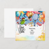 Pickleball thema verjaardagsfeestje kaart (Voorkant / Achterkant)