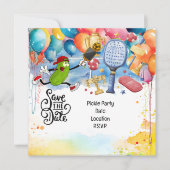 Pickleball thema verjaardagsfeestje kaart (Voorkant)