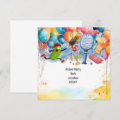 Pickleball thema verjaardagsfeestje kaart (Voorkant / Achterkant)