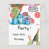 Pickleball-thema voor verjaardagsfeestje briefkaart (Voorkant)