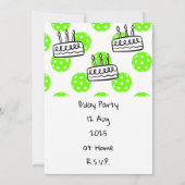 Pickleball thema voor verjaardagsfeestje kaart (Achterkant)