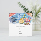 Pickleball themafeest kaart (Staand voorkant)