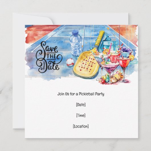 Pickleball themafeest kaart (Voorkant)