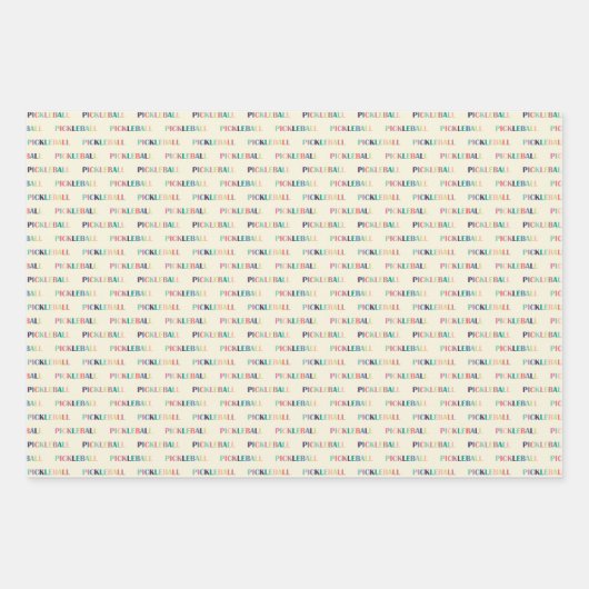 Pickleball Theme met peddels, Wiffle Balls, etc! Inpakpapier Vel (Voorkant 2)