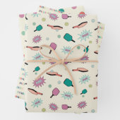 Pickleball Theme met peddels, Wiffle Balls, etc! Inpakpapier Vel (In situ)