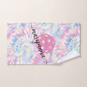Pickleball Tie Dye Script Persoonlijk Sport Hand Handdoek (Handdoek)