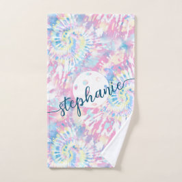 Pickleball Tie Dye Script Persoonlijke sport Handdoek