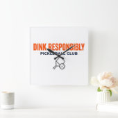Pickleball Tijd! – Dink Verantwoordelijk Wandklok (Huis)
