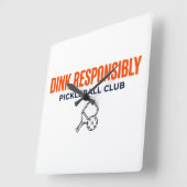 Pickleball Tijd! – Dink Verantwoordelijk Wandklok (Hoek)