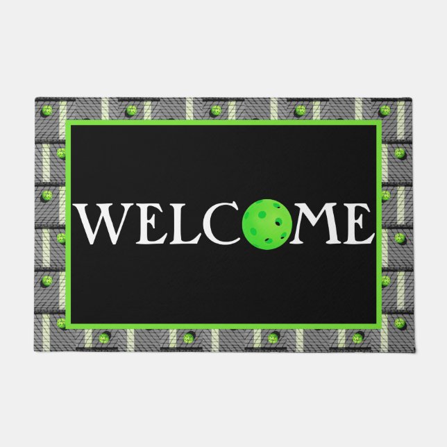 Pickleball 'Til the Streetlights Come On! Gray Deurmat (Voorkant)