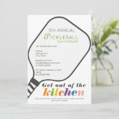 Pickleball Toernooi Open Huis Pickleball Feestje Kaart (Staand voorkant)