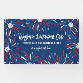 Pickleball Toernooi Party Patriottisch Vuurwerk Spandoek