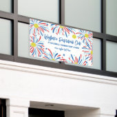 Pickleball Toernooi Party Patriottisch Vuurwerk Spandoek (Buitenkant Gebouw)