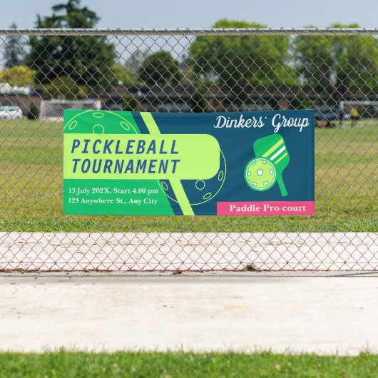 Pickleball Tournament Banner Groen en Blauwgroen B (Insitu)
