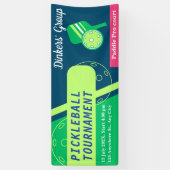 Pickleball Tournament Banner Groen en Blauwgroen B (Verticaal)
