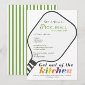 Pickleball Tournament Open House Pickleball Party Kaart (Voorkant / Achterkant)