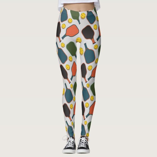 Pickleball Tournament Paddle Ball Court Leggings (Voorkant)