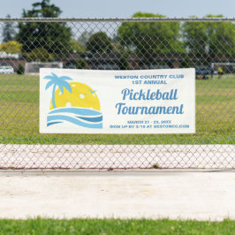 Pickleball Tournament Tropical Palm Tree Sun Beach Spandoek