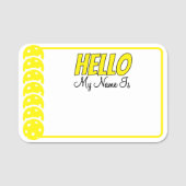 Pickleball Tournament Yellow Pickleballs Dry Erase Naamplaatje (Voorkant)