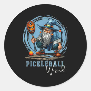 Pickleball tovenaar grappige fantasy sport kunst ronde sticker