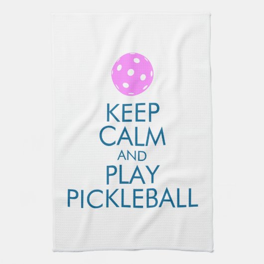 Pickleball Towel "Keep Calm and Play Pickleball" Theedoek (Verticaal)