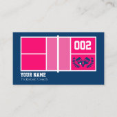 Pickleball-trainer, roze en marjoor Pickleball cou Visitekaartje (Voorkant)