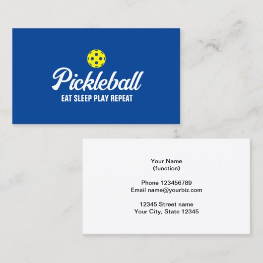 Pickleball trainer visitekaartje template (Voorkant / Achterkant)