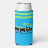 Pickleball Training Ik Dink Ik Kan Blauw en Groen Seltzer Blikjeskoeler (Seltzer Achterkant)