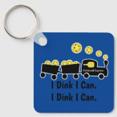 Pickleball Training Ik Dink Ik Kan Geel Bal Sleutelhanger (Voorkant)