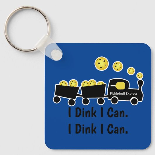 Pickleball Training Ik Dink Ik Kan Geel Bal Sleutelhanger (Voorkant)