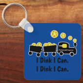 Pickleball Training Ik Dink Ik Kan Geel Bal Sleutelhanger (Voorkant)