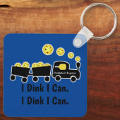 Pickleball Training Ik Dink Ik Kan Geel Bal Sleutelhanger (Achterkant)