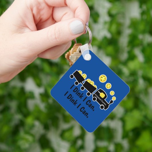 Pickleball Training Ik Dink Ik Kan Geel Bal Sleutelhanger (Hand)