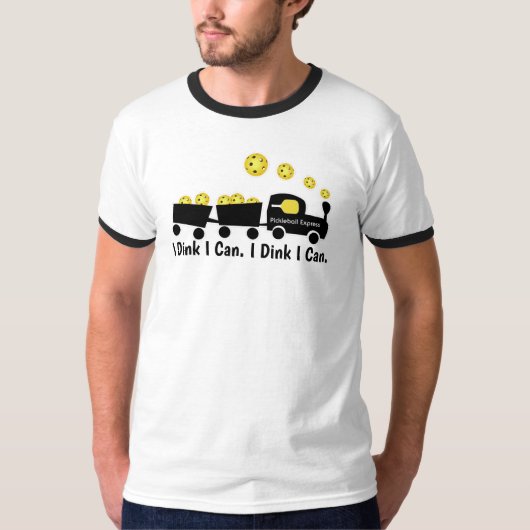Pickleball Training Ik Dink Ik Kan Geel Bal T-shirt (Voorkant)