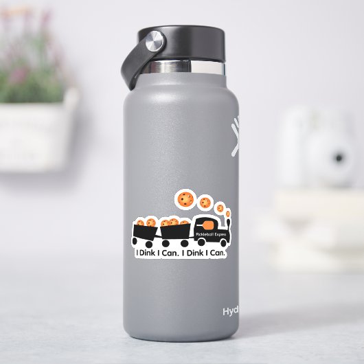 Pickleball Training Ik Dink Ik Kan Sinaasappel Bal Sticker (HydroFlask)