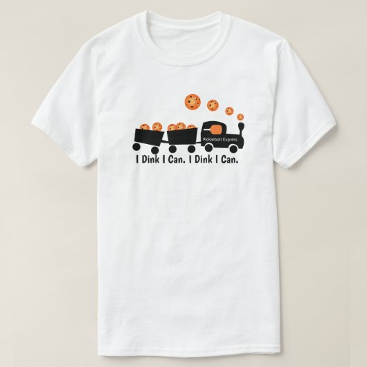 Pickleball Training Ik Dink Ik Kan Sinaasappel Bal T-shirt (Design voorkant)
