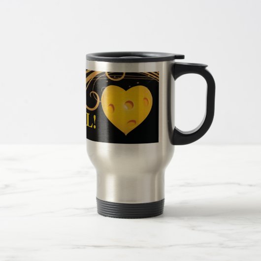 Pickleball Travel Mug met Yellow Pickleball Heart Reisbeker (Rechts)